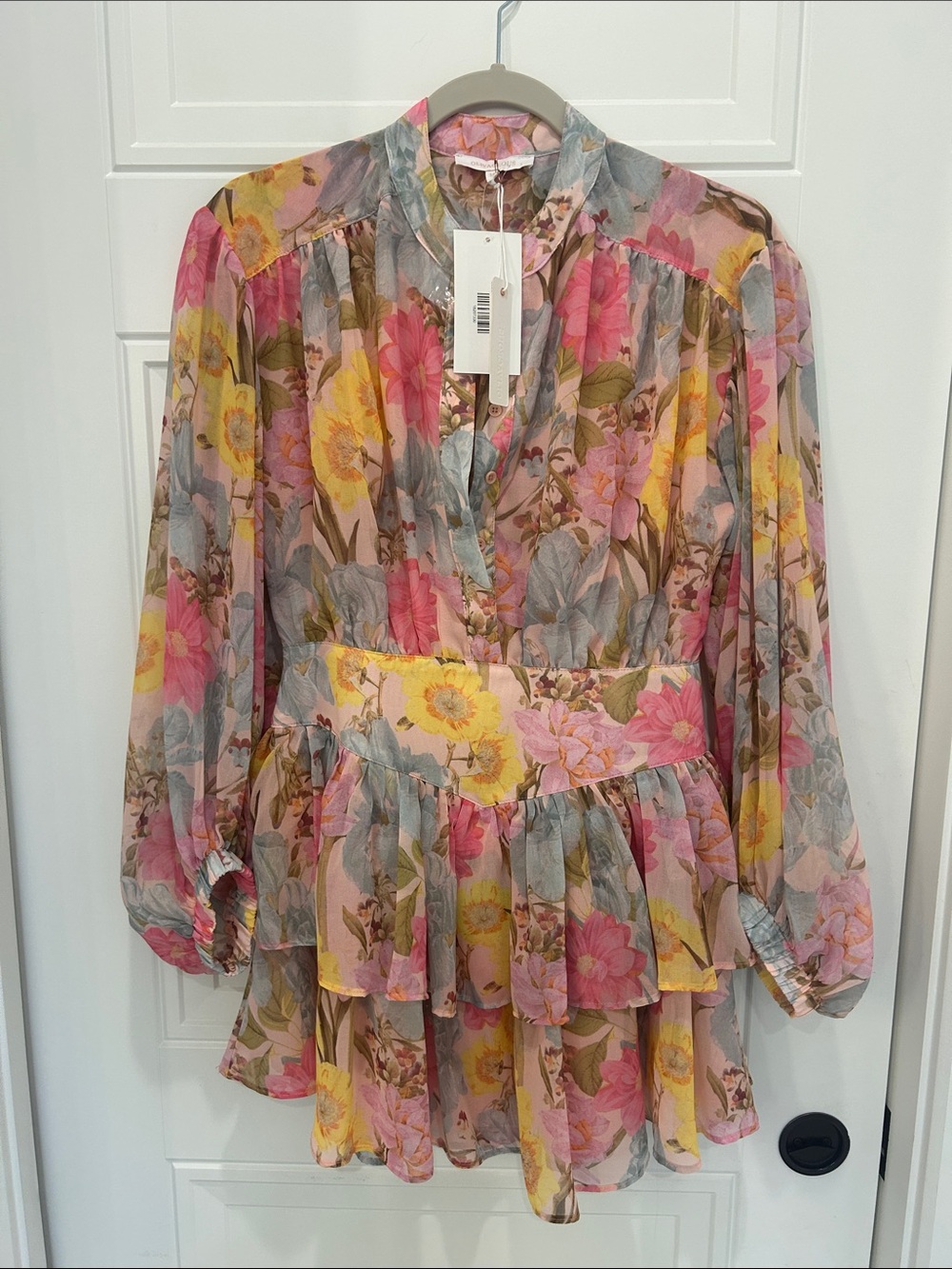 Olivaceous Pink Yellow Floral Mini Dress size medium NWT